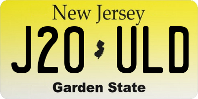 NJ license plate J20ULD