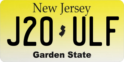 NJ license plate J20ULF
