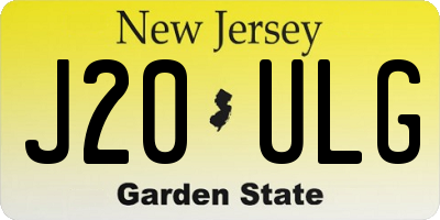 NJ license plate J20ULG
