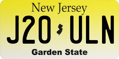 NJ license plate J20ULN