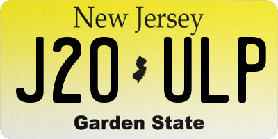 NJ license plate J20ULP