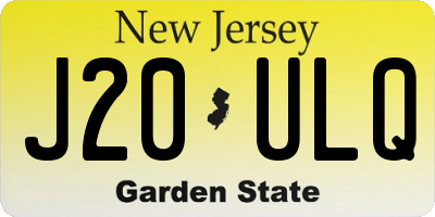 NJ license plate J20ULQ