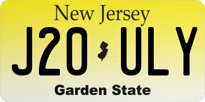NJ license plate J20ULY