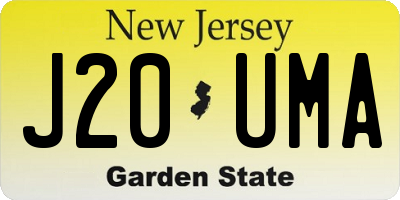 NJ license plate J20UMA
