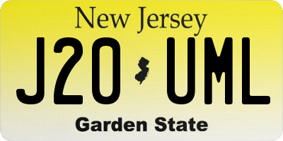 NJ license plate J20UML