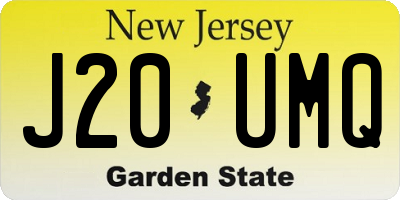 NJ license plate J20UMQ