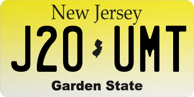 NJ license plate J20UMT
