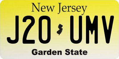 NJ license plate J20UMV