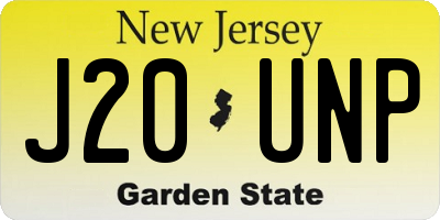 NJ license plate J20UNP
