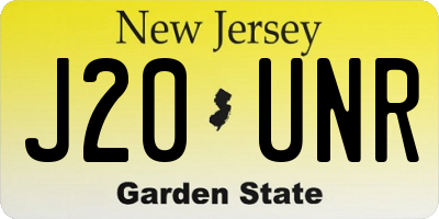 NJ license plate J20UNR