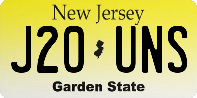 NJ license plate J20UNS
