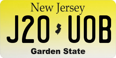 NJ license plate J20UOB