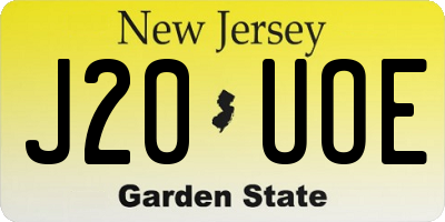 NJ license plate J20UOE