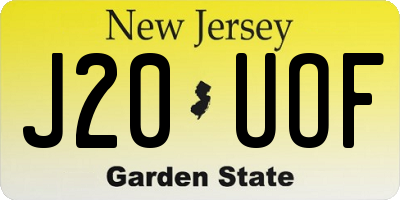 NJ license plate J20UOF