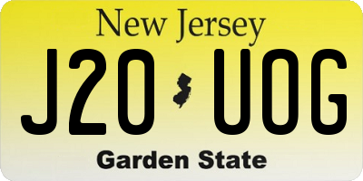 NJ license plate J20UOG