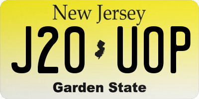 NJ license plate J20UOP