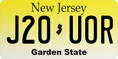 NJ license plate J20UOR