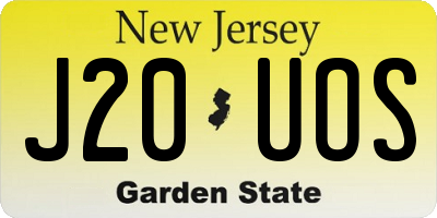 NJ license plate J20UOS