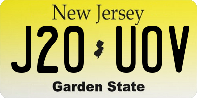 NJ license plate J20UOV