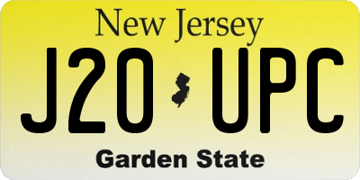 NJ license plate J20UPC