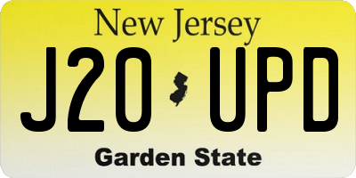 NJ license plate J20UPD
