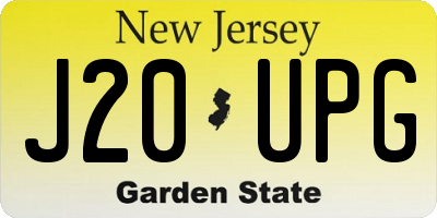 NJ license plate J20UPG