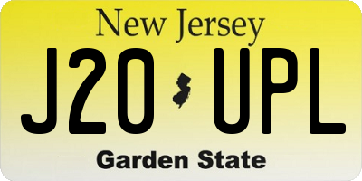 NJ license plate J20UPL