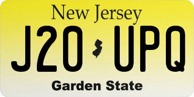 NJ license plate J20UPQ