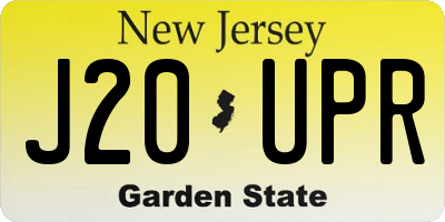 NJ license plate J20UPR