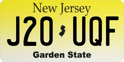 NJ license plate J20UQF