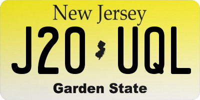 NJ license plate J20UQL