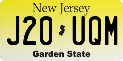 NJ license plate J20UQM