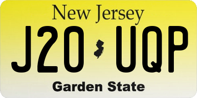 NJ license plate J20UQP