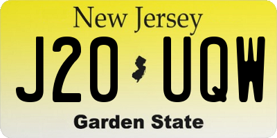 NJ license plate J20UQW