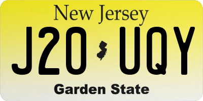 NJ license plate J20UQY