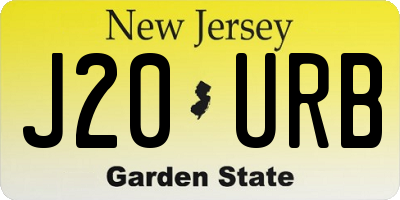 NJ license plate J20URB