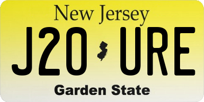 NJ license plate J20URE