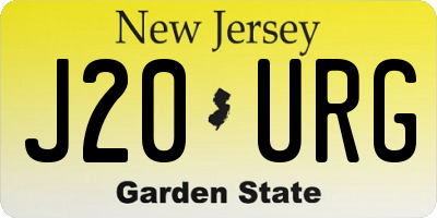 NJ license plate J20URG