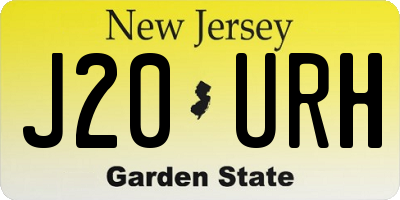 NJ license plate J20URH