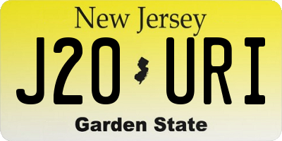 NJ license plate J20URI