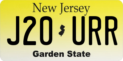 NJ license plate J20URR