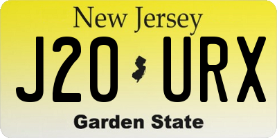 NJ license plate J20URX