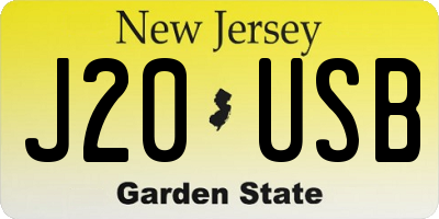 NJ license plate J20USB