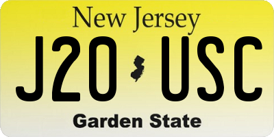 NJ license plate J20USC