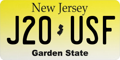 NJ license plate J20USF