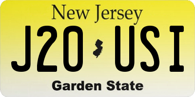 NJ license plate J20USI