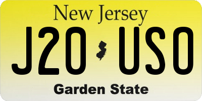 NJ license plate J20USO