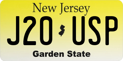 NJ license plate J20USP