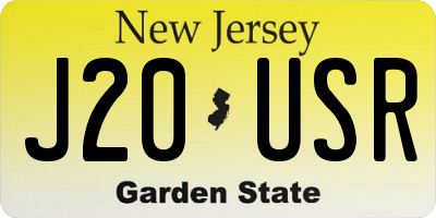 NJ license plate J20USR