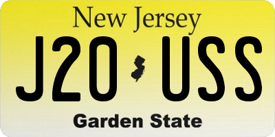 NJ license plate J20USS